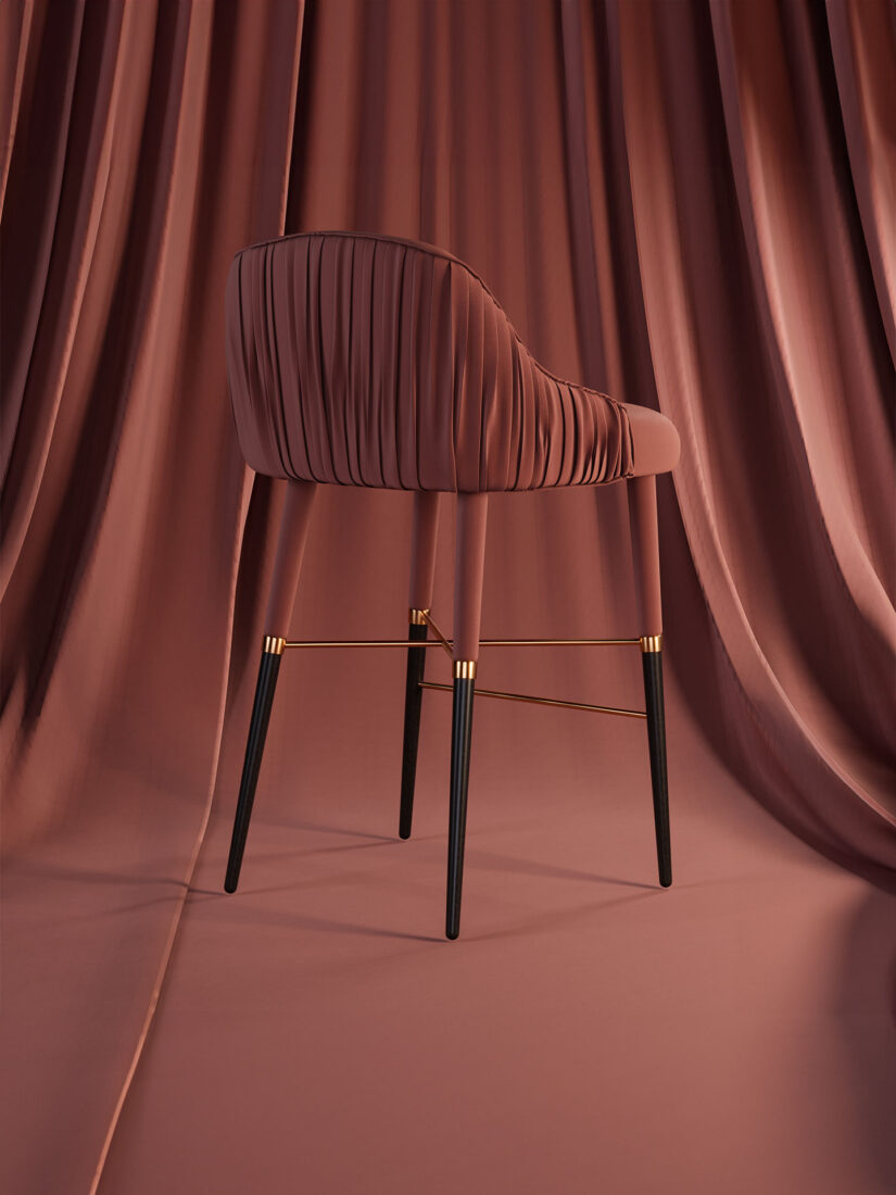 Gardner Bar Chair in red tones